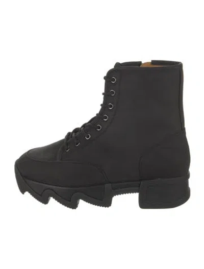 Pre-owned Iri Suede Combat Boots In Black
