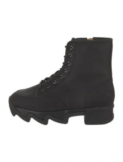 Pre-owned Iri Suede Combat Boots In Black