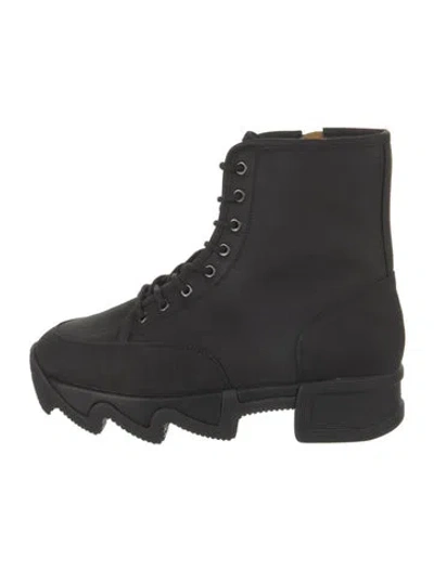 Pre-owned Iri Suede Combat Boots In Black