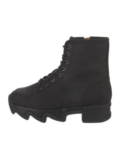 Pre-owned Iri Suede Combat Boots In Black