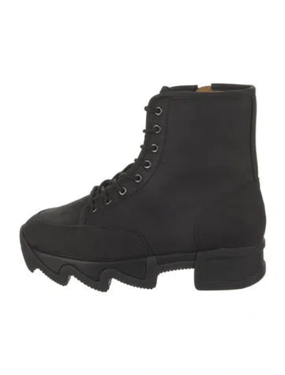 Pre-owned Iri Suede Combat Boots In Black