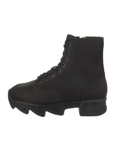 Pre-owned Iri Suede Combat Boots In Black