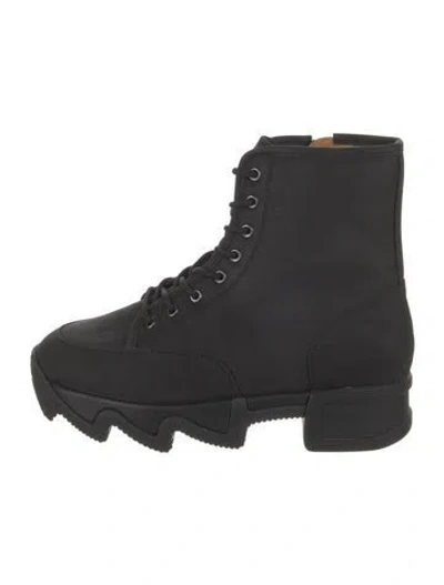 Pre-owned Iri Suede Combat Boots In Black