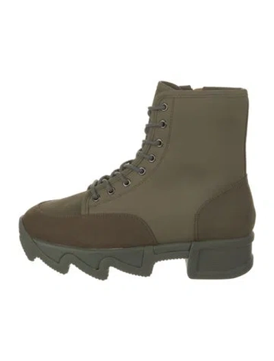 Pre-owned Iri Suede Combat Boots In Green