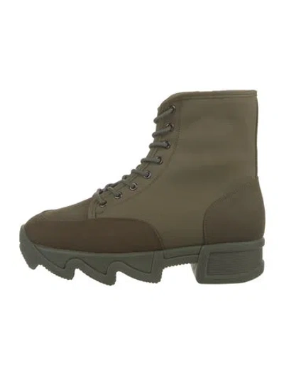 Pre-owned Iri Suede Combat Boots In Green