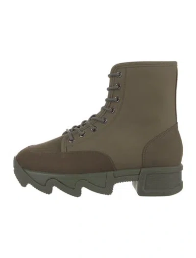 Pre-owned Iri Suede Lace-up Boots In Green