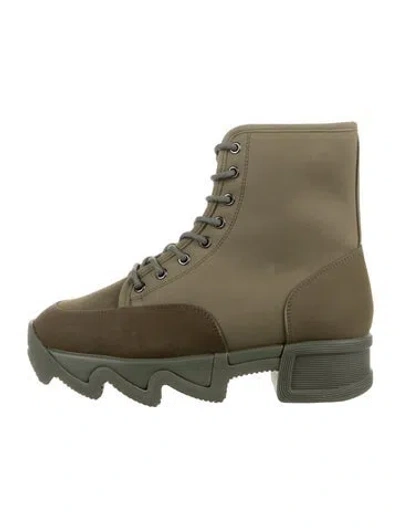Pre-owned Iri Suede Lace-up Boots In Green
