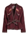 Iride Woman Jacket Burgundy Size S/m Viscose, Cotton, Linen