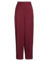 Iride Woman Pants Burgundy Size S Polyester, Elastane In Red