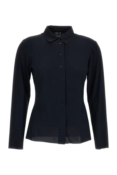 Irie Black Flared Tailored Casual Shirt In Blue