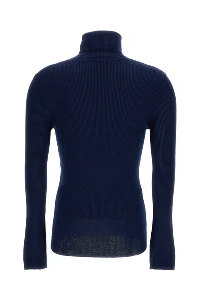 Irie Blue Ribbed Fitted Turtleneck Sweater