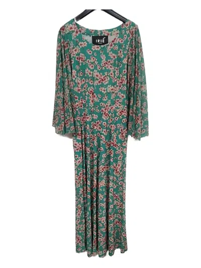 Irie Floral-print Long-sleeve Dress In Green