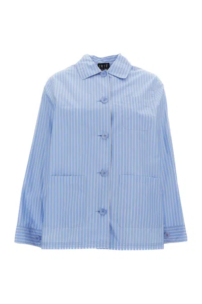 Irie Light Blue Striped Jacket With Classic Collar