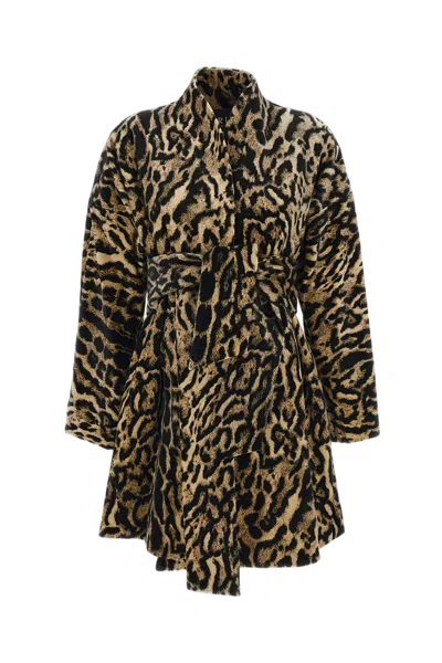 Irie Multicolor Animal Print Belted Coat In Brown