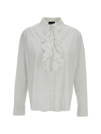 Irie Ruffled-trim Long-sleeve Shirt In White