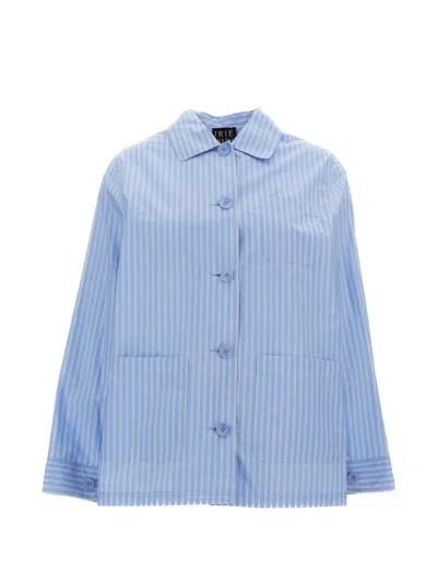 Irie Striped Chest-pocket Jacket In Blue