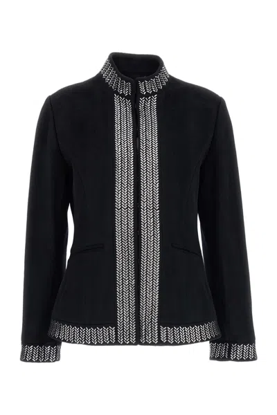 Irie Structured Black Jacket With Intricate White Detailing