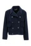 Irie Structured Blue Jacket With Front Zipper Closure In Blue