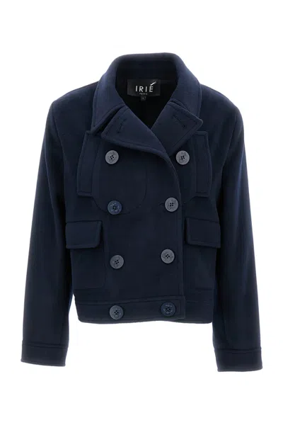 IRIE STRUCTURED BLUE JACKET WITH FRONT ZIPPER CLOSURE