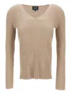 Irie V-neck Ribbed-knit Jumper In Neutral