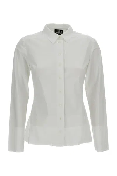 Irie White Fitted Pointed Collar Casual Shirt