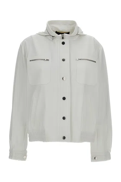 Irie White Hooded Zip-up Cropped Jacket