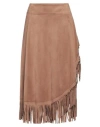 Irie Irié Woman Midi Skirt Camel Size S Polyester, Elastane In Beige