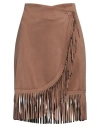Irie Irié Woman Mini Skirt Camel Size M Polyester, Elastane In Beige