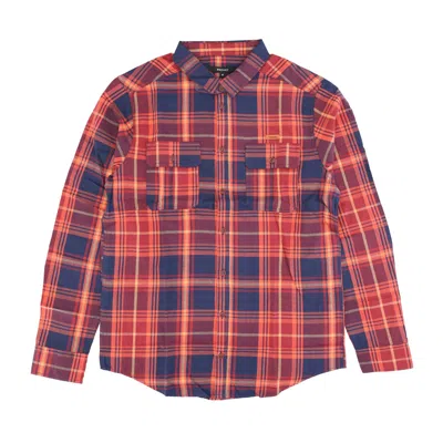 Iriedaily Big Valle Shirt Men's Long Sleeve Shirt Navy/red In Multi
