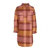Iriedaily Long Women's Checky Shirt Jacket Maroon Melange In Maroon Melange