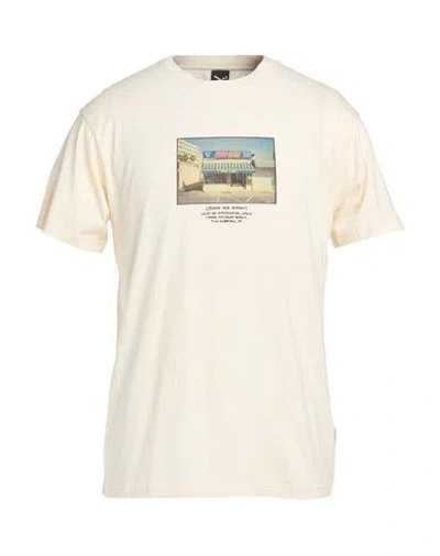 Iriedaily Man T-shirt Cream Size S Organic Cotton In White