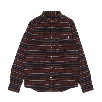 Iriedaily Men's Long Sleeve Shirt Insito Stripe Shirt Navy Wine