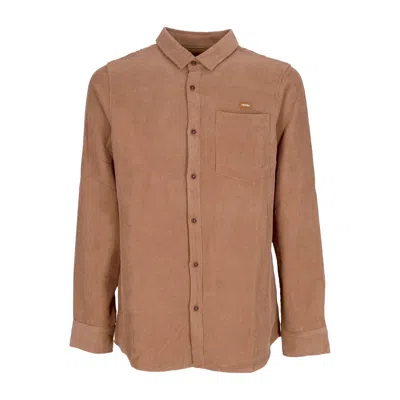 Iriedaily Roy Men's Long Sleeve Shirt L/s Shirt Caramel In Brown