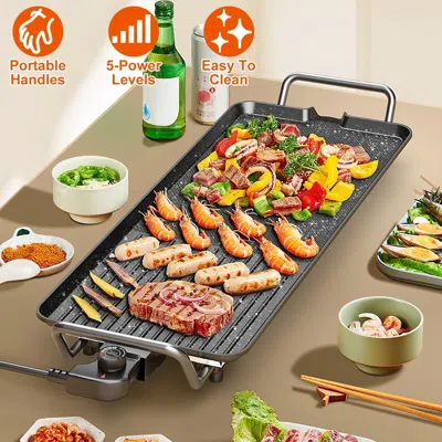 Irinii Electric Barbecue Grill Hot Plate Cooking Bbq Griddle Non-stick Table Top Grill Griddle For Indoor O