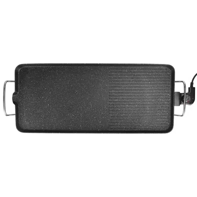 Irinii Electric Barbecue Grill Hot Plate Cooking Bbq Griddle Non-stick Table Top Grill Griddle For Indoor O In Black