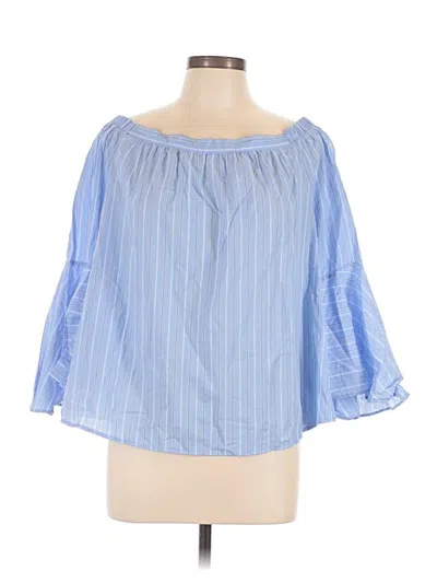 Pre-owned Iris 3/4 Sleeve Blouse In Blue