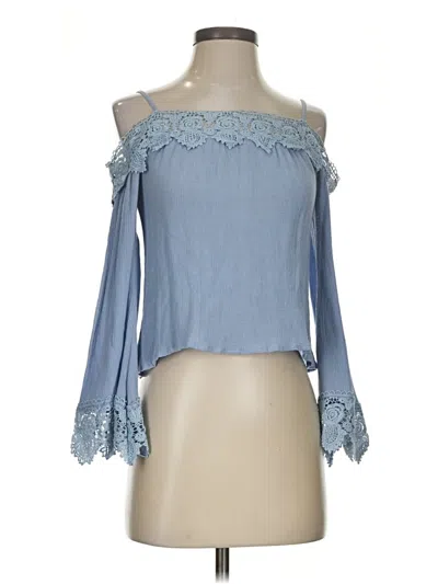Pre-owned Iris 3/4 Sleeve Blouse In Blue