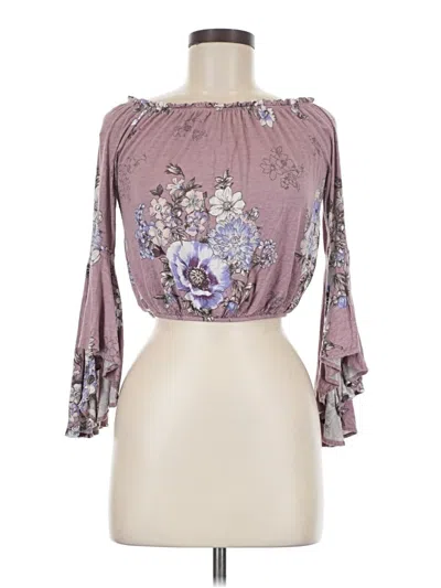 Pre-owned Iris 3/4 Sleeve Blouse In Purple