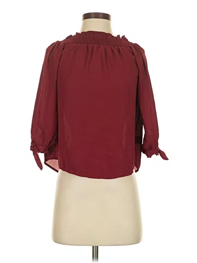 Pre-owned Iris 3/4 Sleeve T-shirt In Burgundy