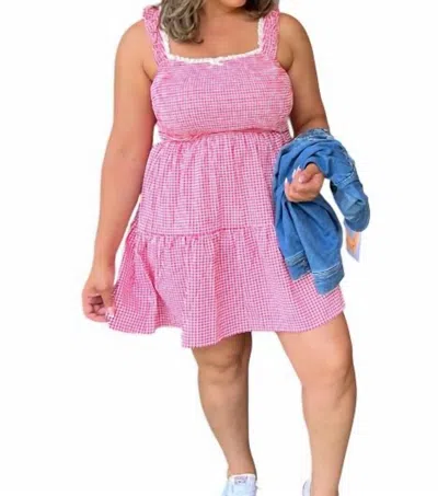 Iris Americana Mini Dress In Red In Pink