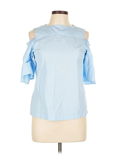 Pre-owned Iris & Ink 3/4 Sleeve Blouse In Blue