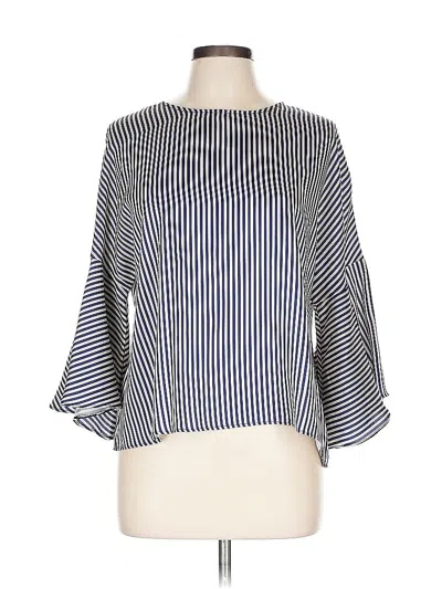 Pre-owned Iris & Ink 3/4 Sleeve Blouse In Blue