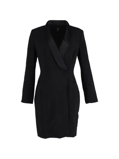 Pre-owned Iris & Ink Cady Tuxedo Dress In Black
