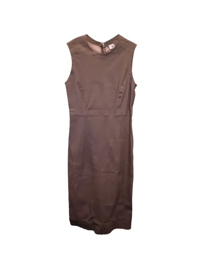 Pre-owned Iris & Ink Carrie Leather Midi Dress In Brown