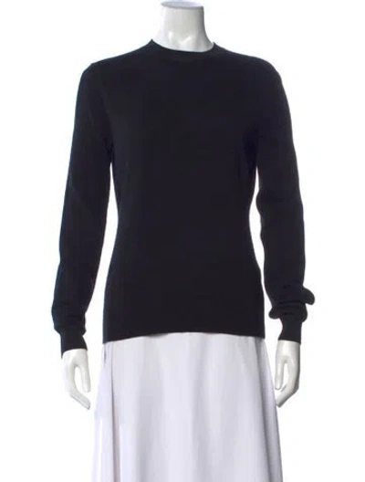 Pre-owned Iris & Ink Cashmere Crew Neck Sweater In Black