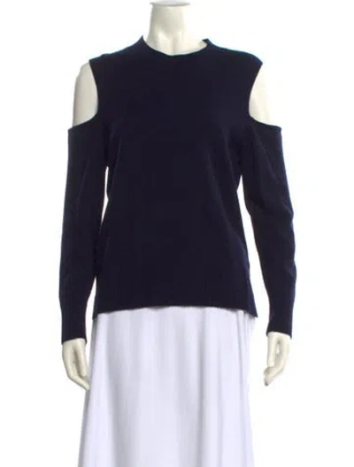 Pre-owned Iris & Ink Cashmere Crew Neck Sweater In Blue