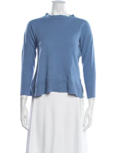 Pre-owned Iris & Ink Cashmere Crew Neck Sweater In Blue