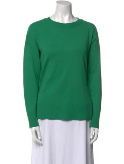 Pre-owned Iris & Ink Cashmere Crew Neck Sweater In Green