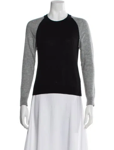 Pre-owned Iris & Ink Cashmere Scoop Neck Sweater In Black