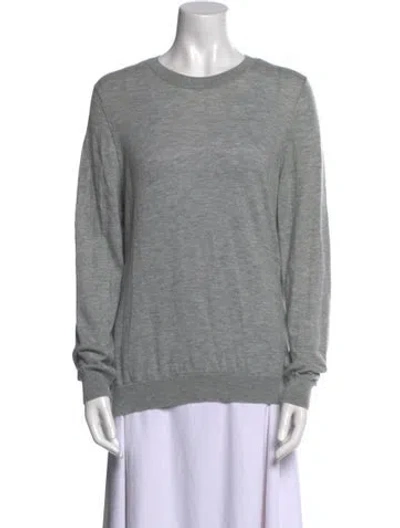 Pre-owned Iris & Ink Cashmere Scoop Neck Sweater In Gray